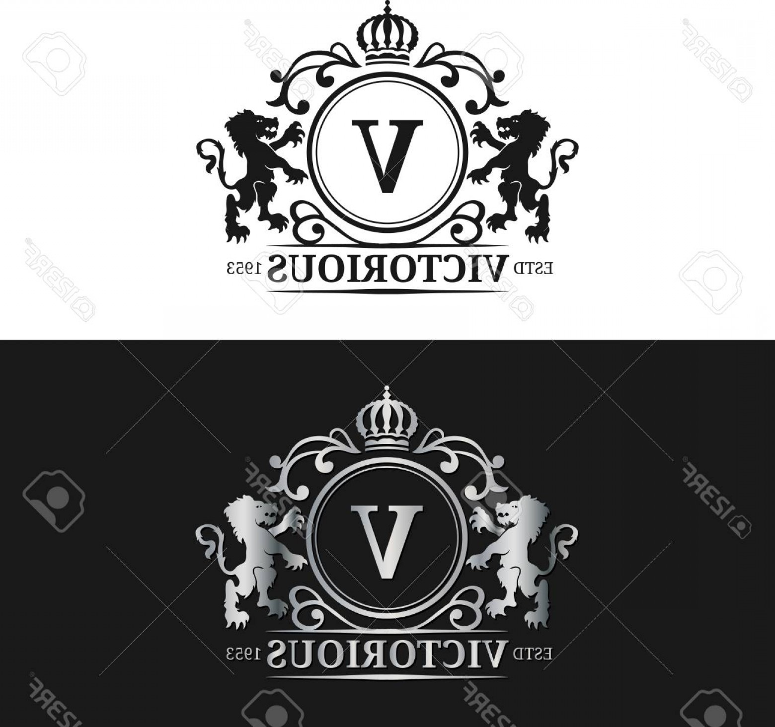 1560x1464 Photostock Vector Vector Monogram Logo Template Luxury Letter