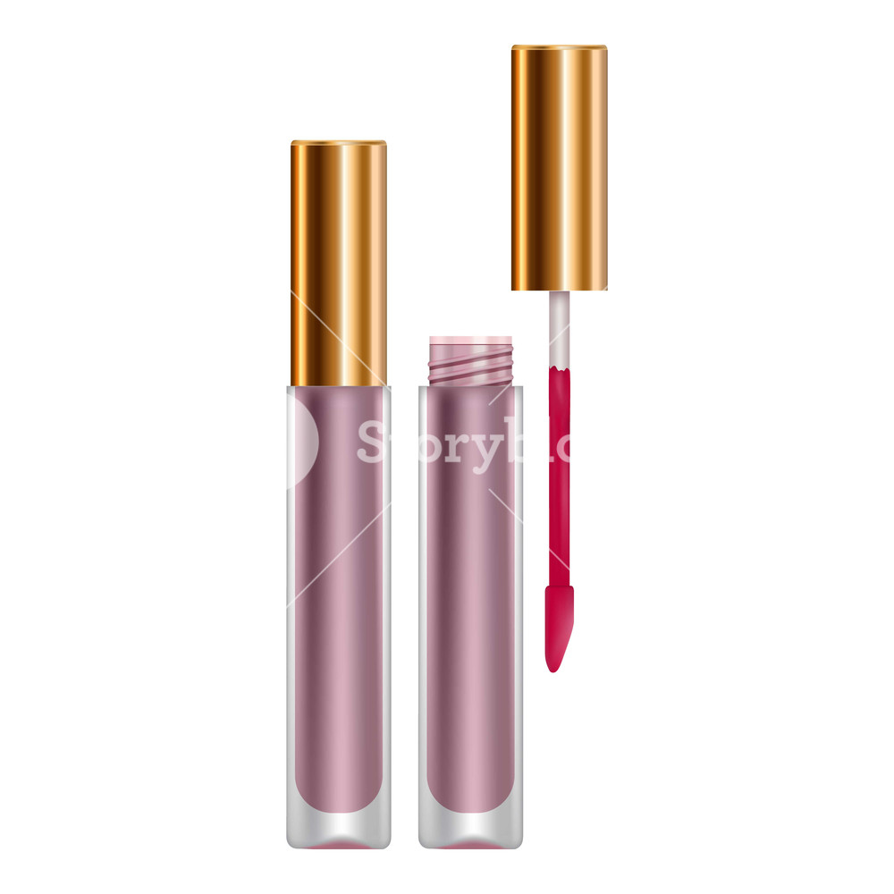 1000x1000 Purple Lip Gloss Mockup Realistic Illustration Of Purple Lip