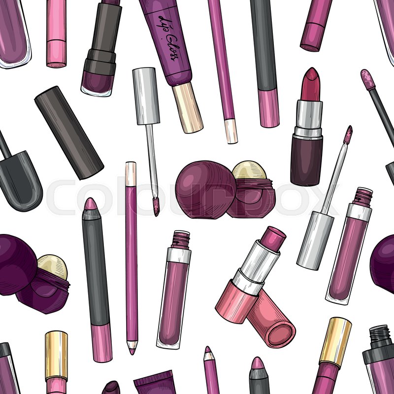 800x800 Seamless Pattern, Hand Drawn Lip Stock Vector Colourbox