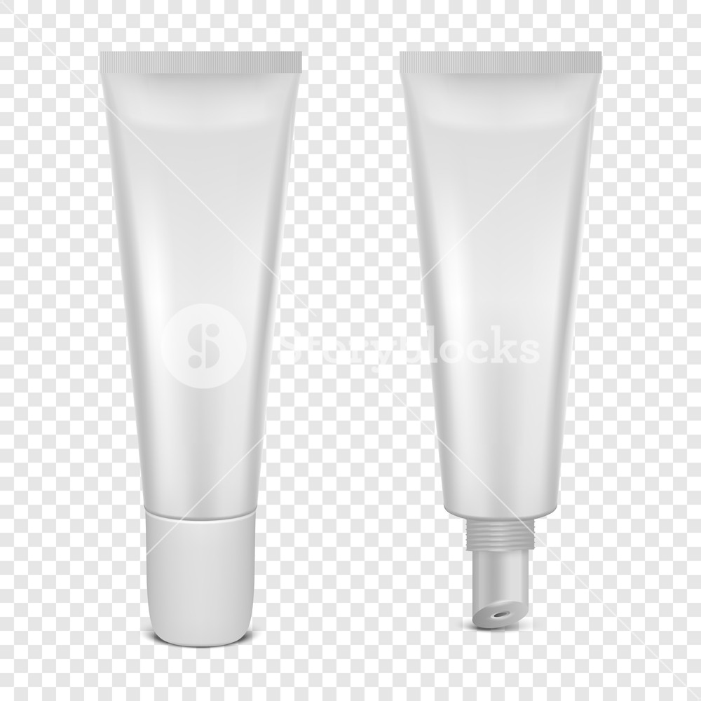 1000x1000 Vector Realistic White Blank Glossy Closed And Opened Lip Balm