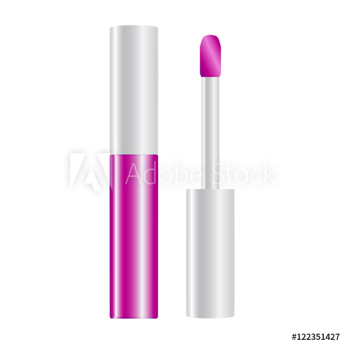 500x500 Fuchsia Shiny Lip Gloss Opened Vector Illustration