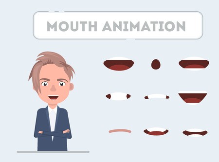 450x333 Lip Sync Collection For Animation Vector Illustration Of A Flat