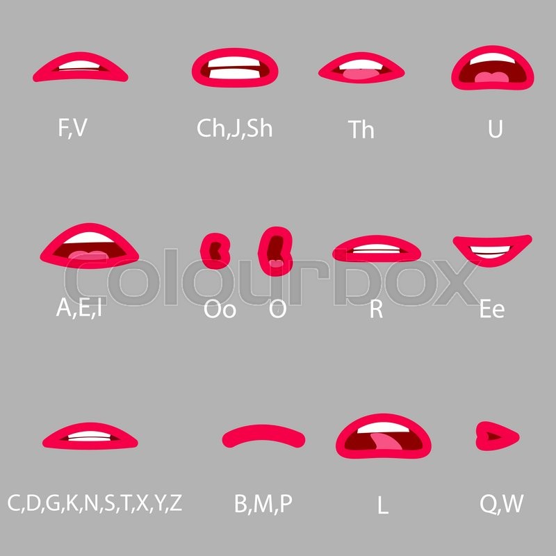 800x800 Set Of Character Lip Sync Lip Sync