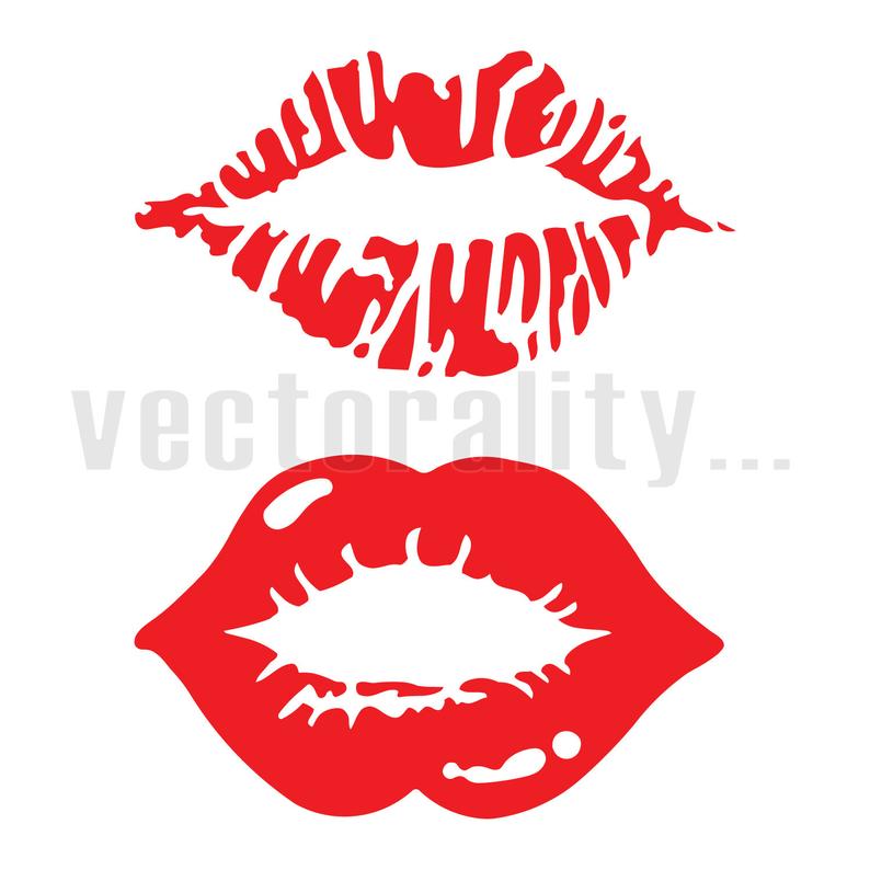 794x794 Red Lips Woman Lipstick Sexy Kiss Vector Art Instant Etsy
