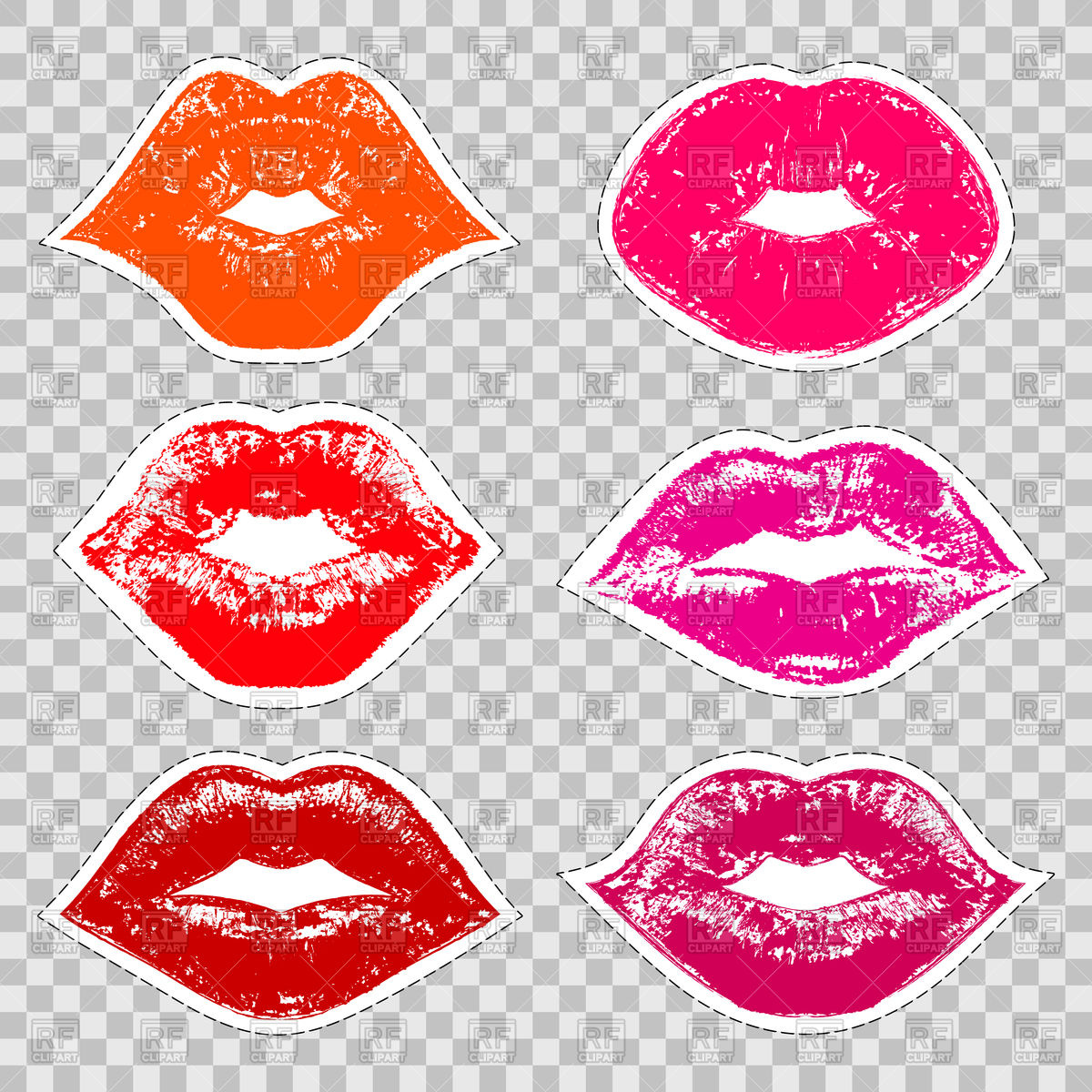 1200x1200 Set Of Female Lips In Kiss Vector Image Of Design Elements