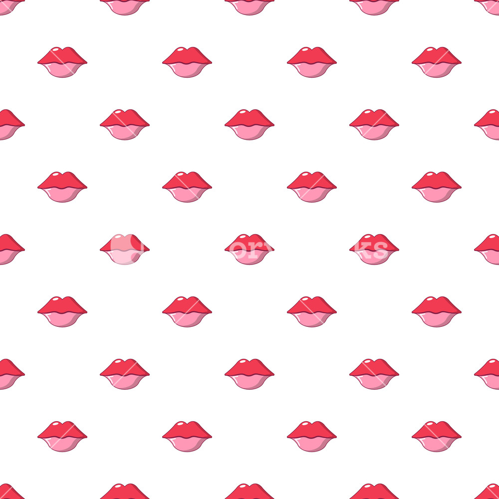 Red Pink Lips Pattern In Cartoon Style Seamless Pattern Vector 1000x1000 Red Pink Lips Pattern In Cartoon Style Seamless Pattern Vector