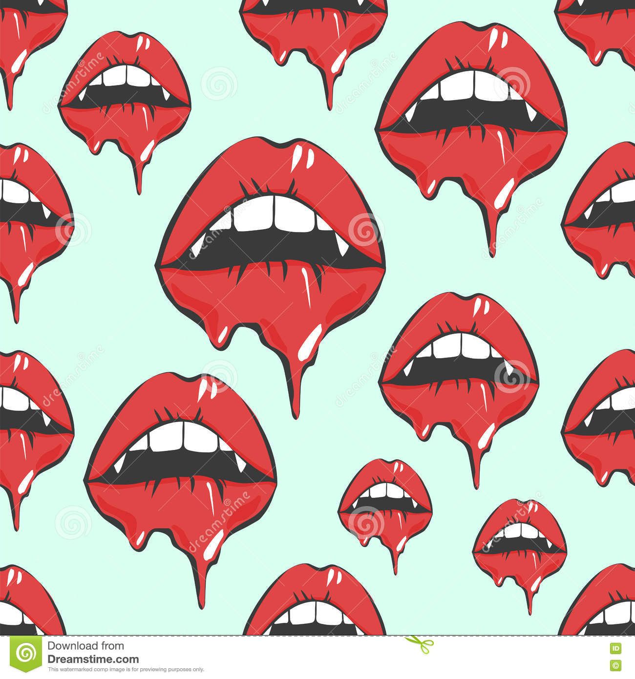 Vampire Lips Seamless Pattern Pop Art Vector Illustration 1300x1390 Vampire Lips Seamless Pattern Pop Art Vector Illustration