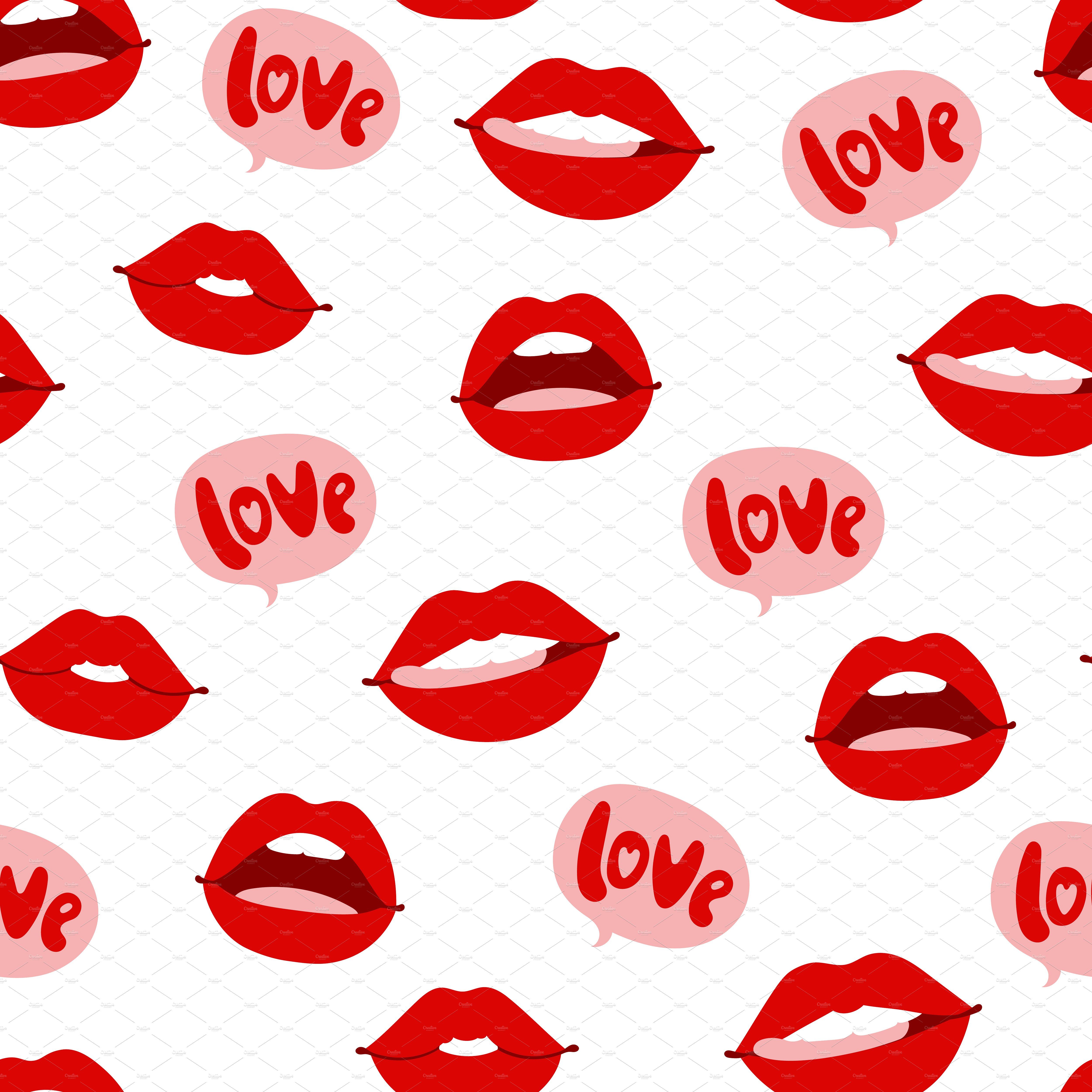 Female Lips Seamless Pattern Vector 5000x5000 Female Lips Seamless Pattern Vector