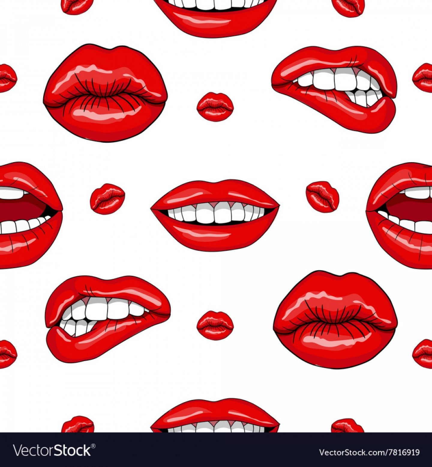 Lips Pattern Vector at Collection of Lips Pattern