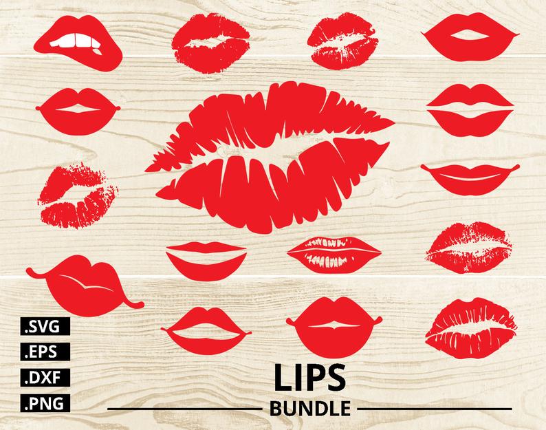794x625 Lips Bundle Kiss Silhouette Vector Etsy