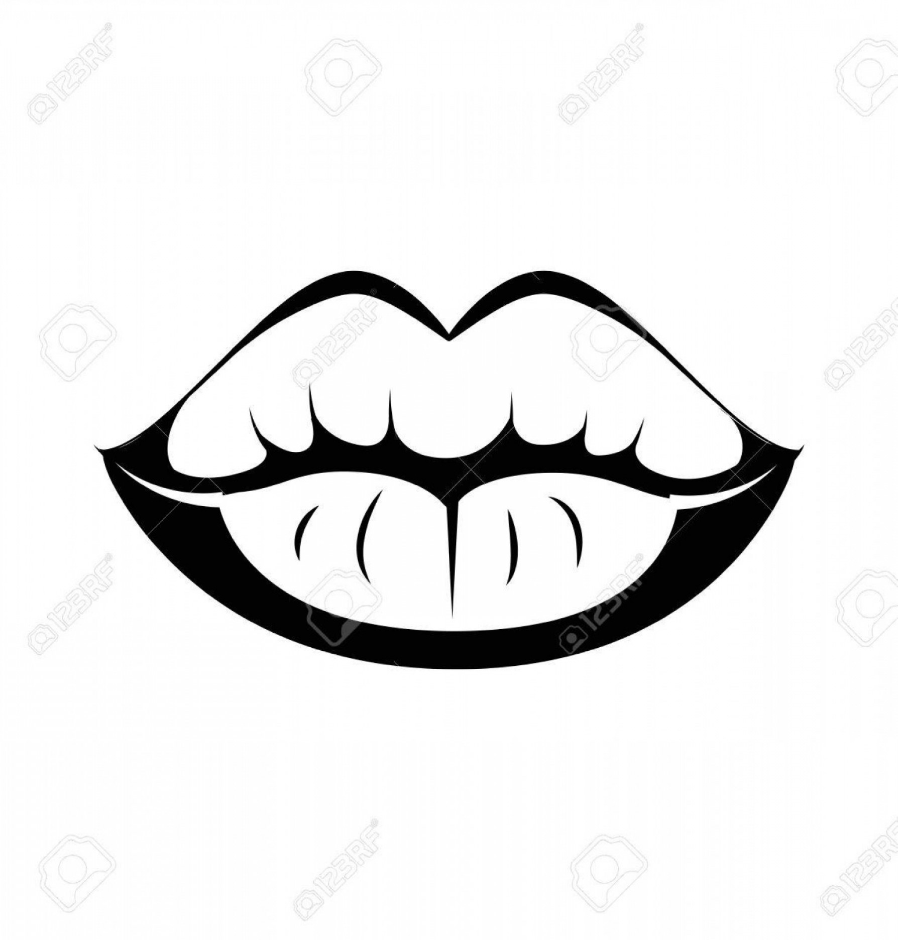 1788x1872 Photostock Vector Black Lips Kiss Lips Vector Lips Close Up White