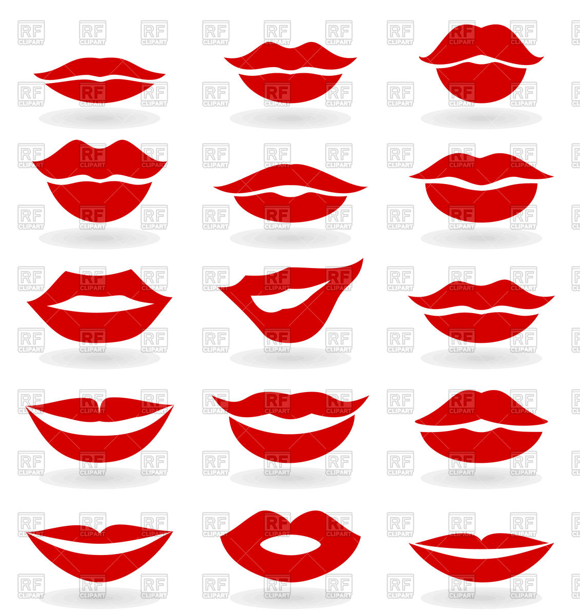 1131x1200 Set Of Red Girl Lips Vector Image Of Icons And Emblems