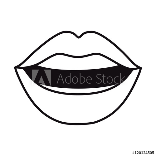 500x500 Mouth With Lips Sensual Sexy Expression Silhouette Vector