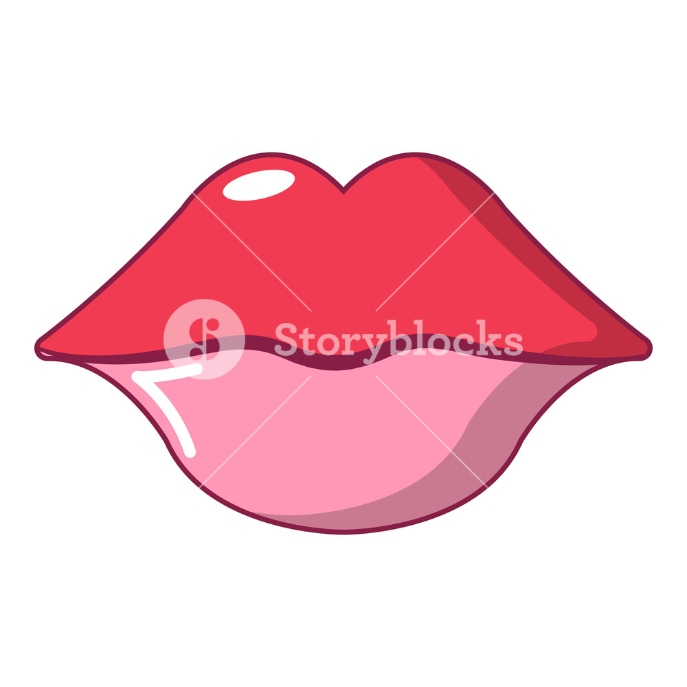 1000x1000 Red Pink Lips Icon Cartoon Illustration Of Red Pink Lips Vector