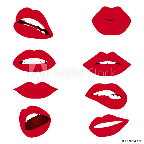500x500 Different Woman Lips Vector Illustration