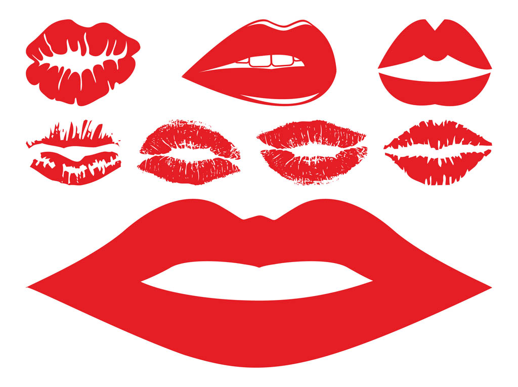 Lips And Kisses Set Vector Art Graphics 1024x765 Lips And Kisses Set Vector Art Graphics