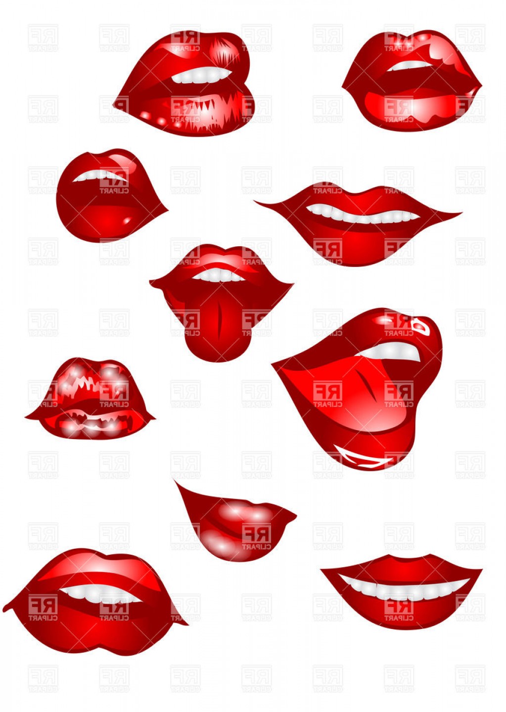 Set Of Red Womens Lips Vector Clipart Catchsplace 1023x1440 Set Of Red Womens Lips Vector Clipart Catchsplace