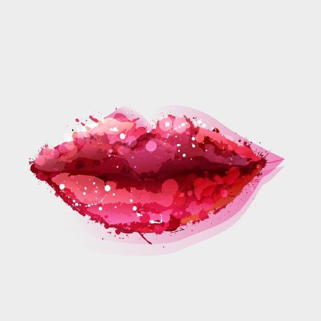 Free Watercolor Lips Vector Art Files, Vectors Graphics 660x660 Free Watercolor Lips Vector Art Files, Vectors Graphics