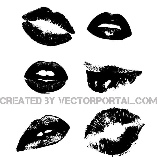 660x660 Lips Vector Image Set Free Graphics Uihere