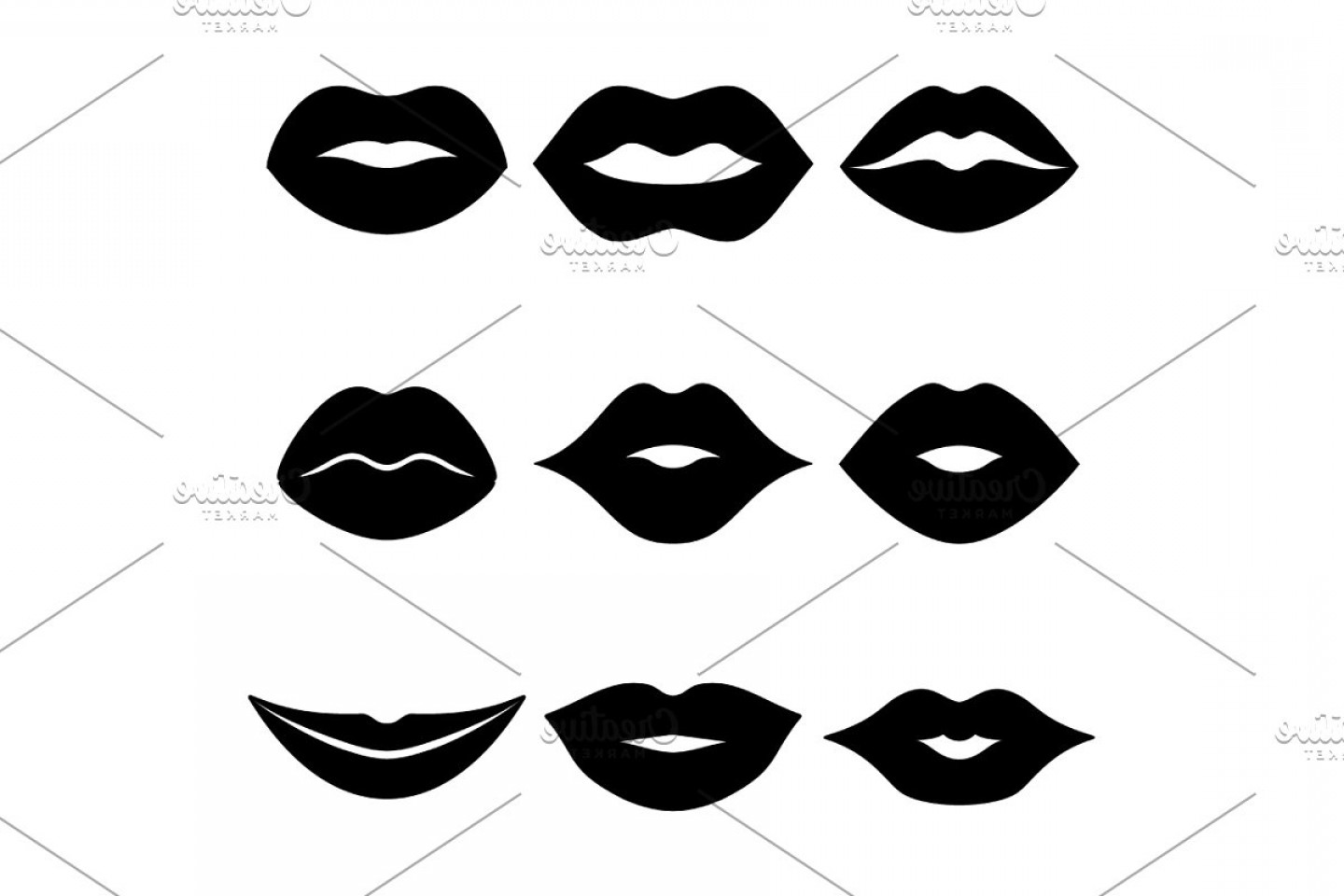 1440x960 Lips Vector Black Icon Set Geekchicpro