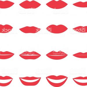 300x300 Photostock Vector Black Lips Kiss Lips Vector Lips Close Up White