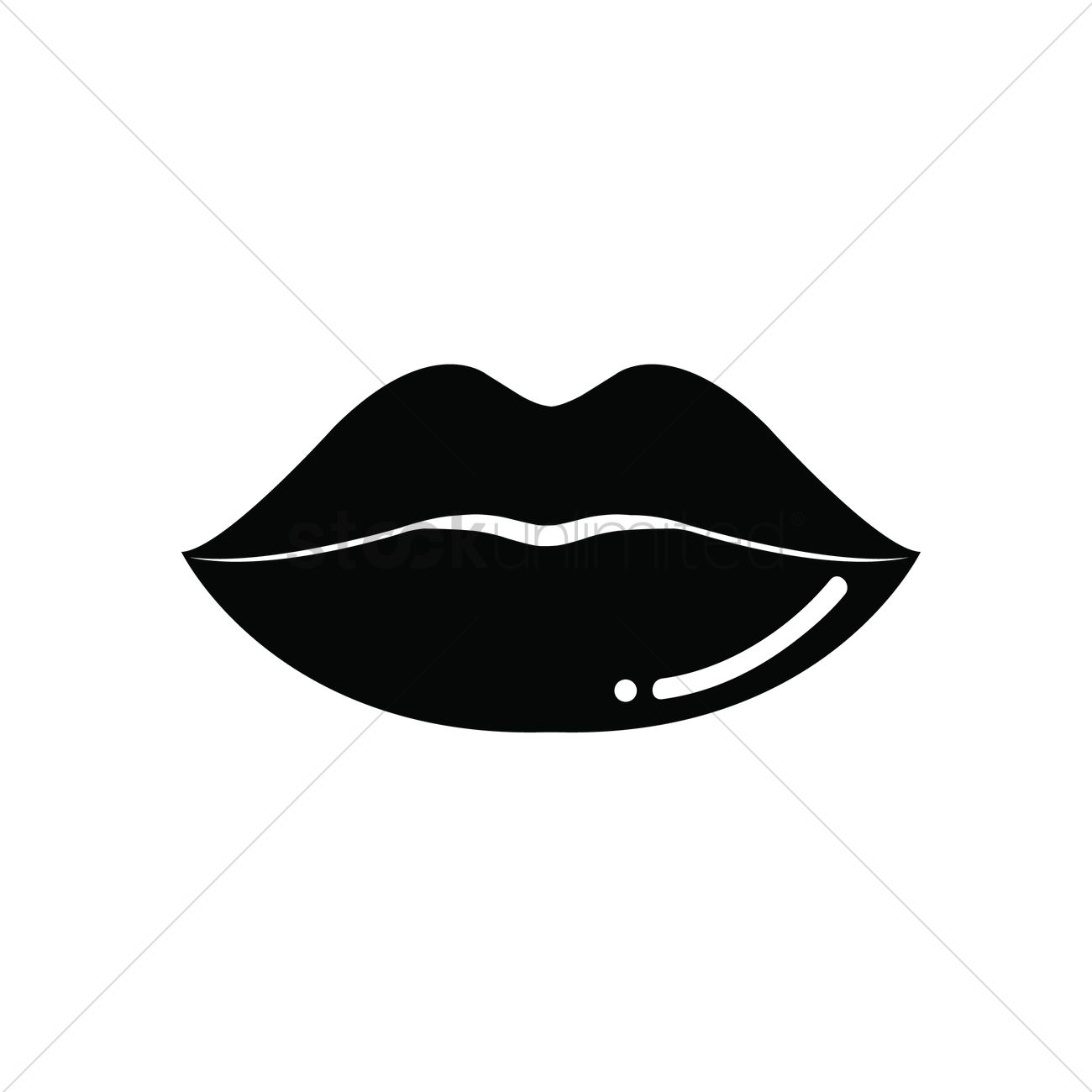 1300x1300 Black Lips Vector Image