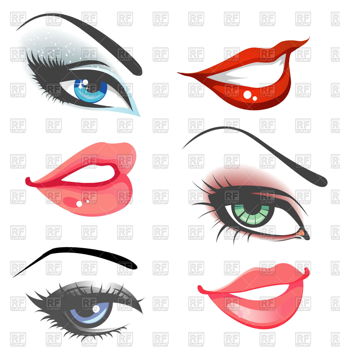 1145x1200 Set Of Eyes And Lips Vector Image Of People Sonneon