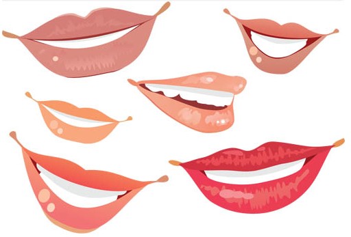 512x347 Women Smile Lips Vector Set Free Download