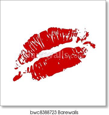 362x382 Red Kiss Lips Vector, Art Print Barewalls Posters Prints