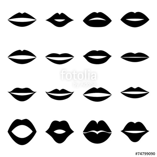 500x500 Set Of Lips, Vector Illustration Stock Image And Royalty Free
