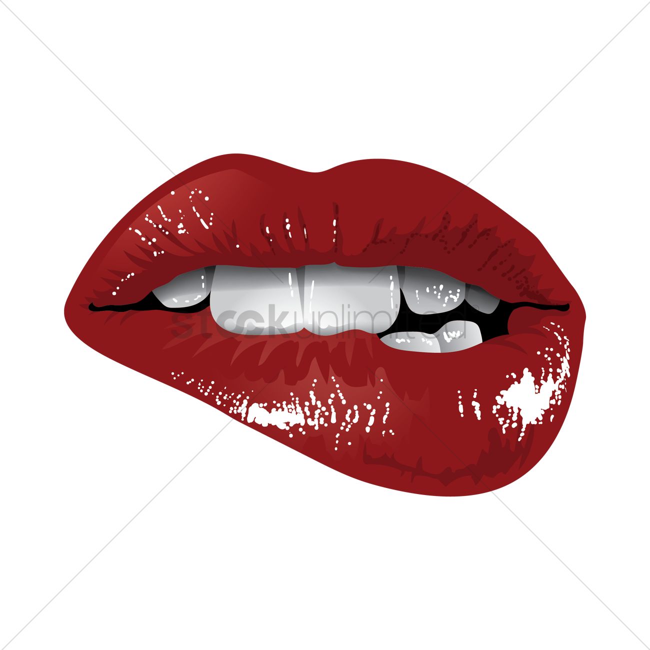1300x1300 Woman Biting Lips Vector Image