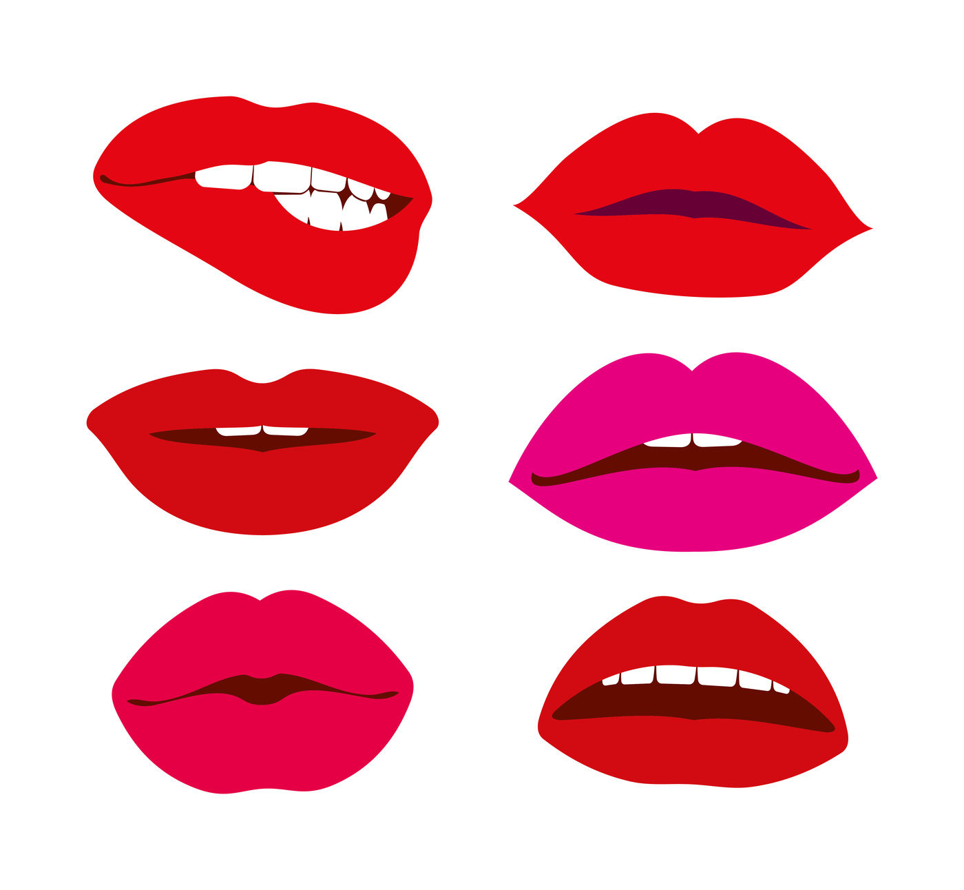 1400x1292 Woman Lips Vector Icons Set