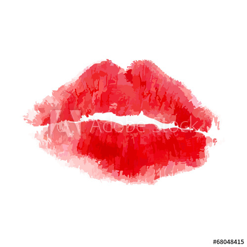 500x500 Lipstick Kiss On White