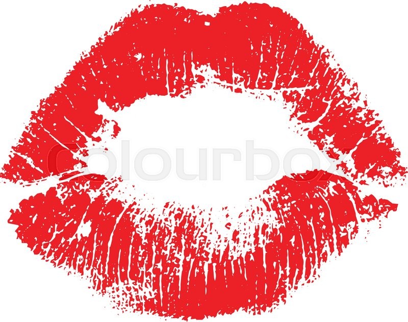 800x632 Lipstick Kiss On White Background Stock Vector Colourbox