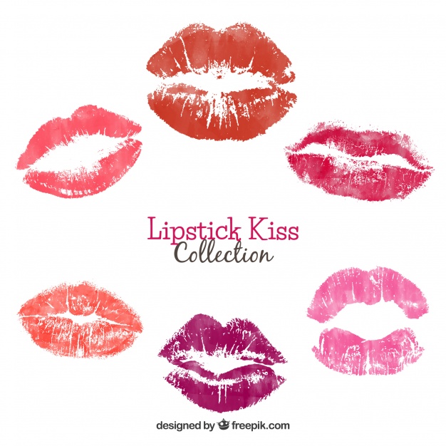 626x626 Lipstick Kisses Collection In Red And Rose Color Vector Free