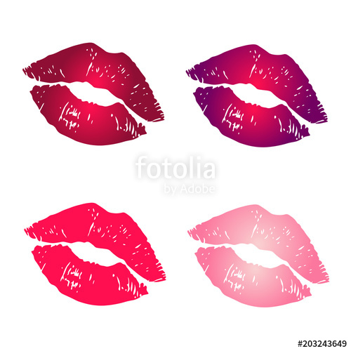 500x500 Red Lipstick Kiss Vector Illustration Stock Image And Royalty