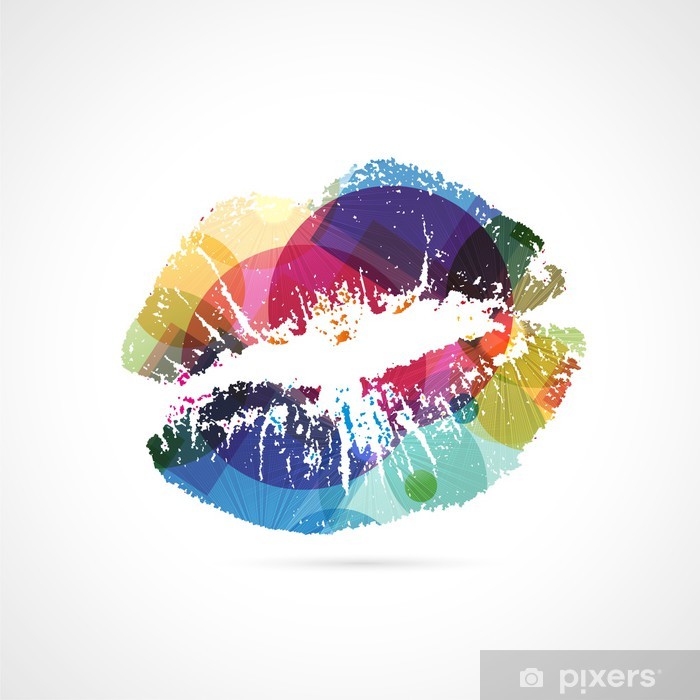 700x700 Sexy Lipstick Kiss Vector Door Sticker We Live To Change
