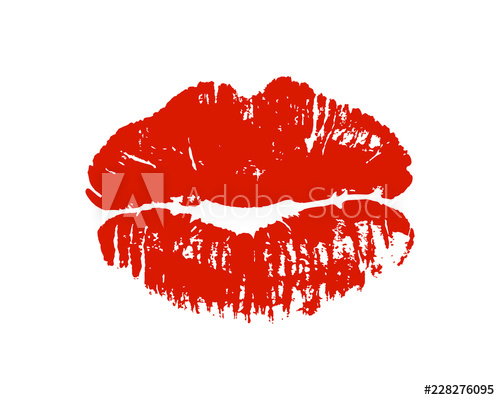 500x400 Glamour Red Lips Imprint Isolated On White Background Charming