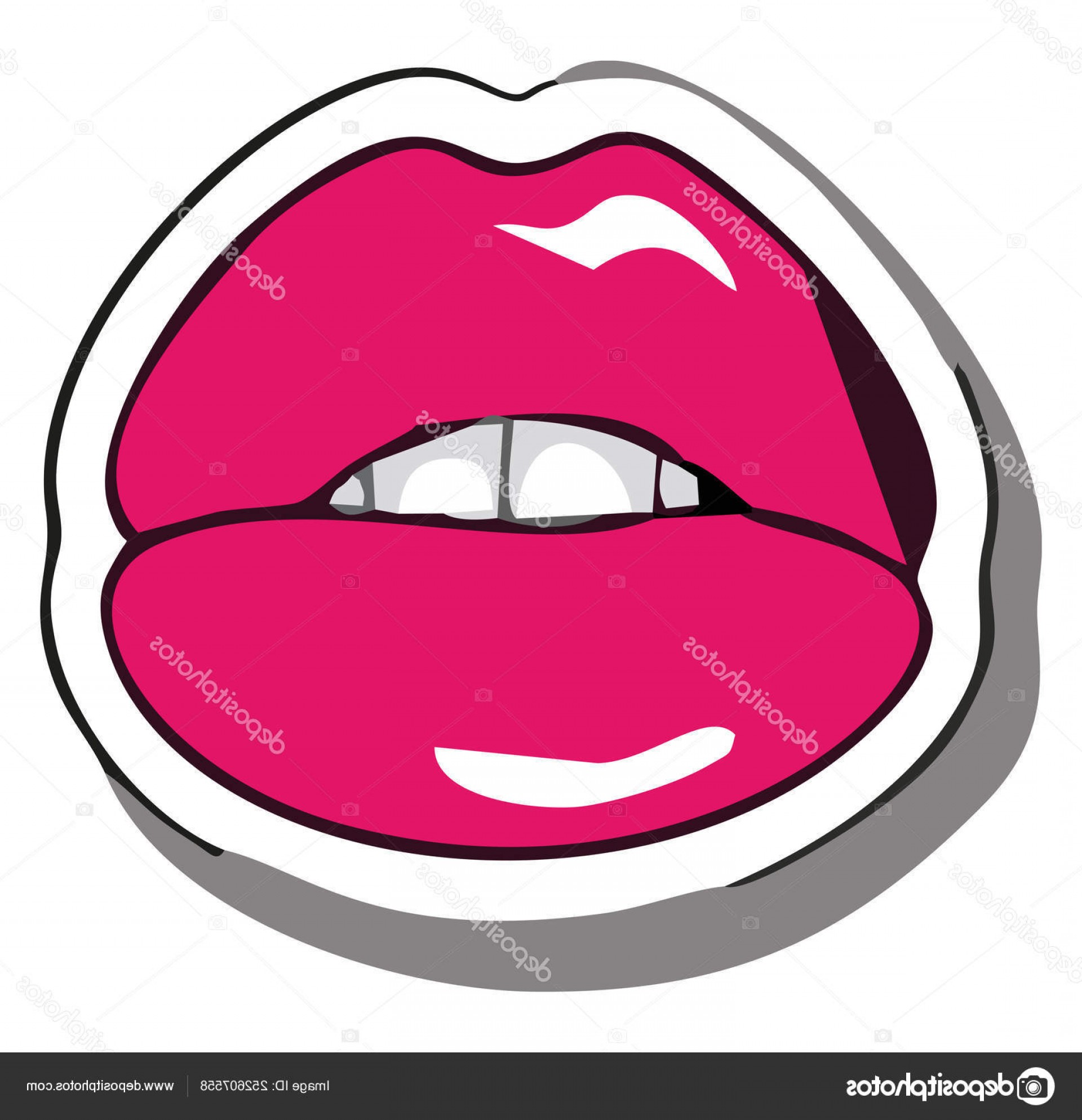 1920x1988 Stock Illustration Biting Red Lips Vector Or Hoodamathrun