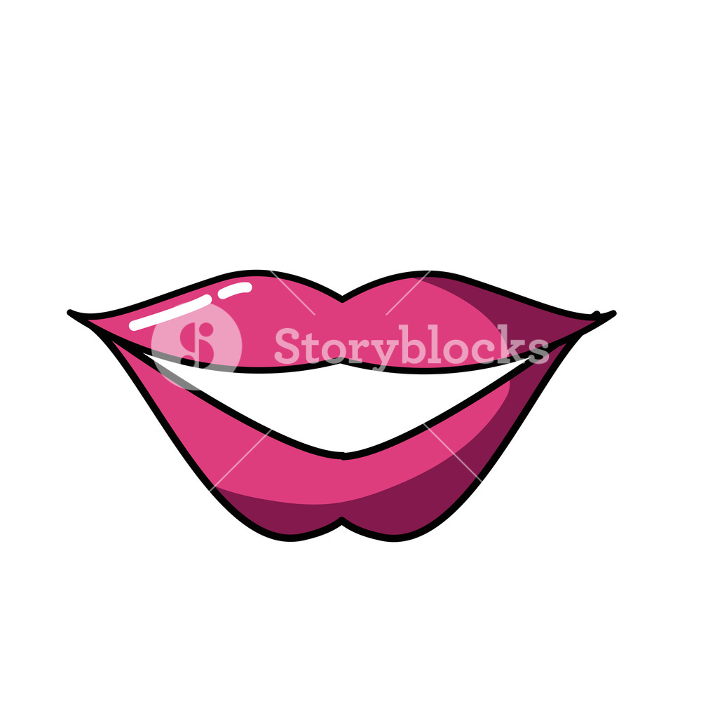 1000x1000 Fashion Mouth With Lipstick Makeup In The Lips Vector Illustration