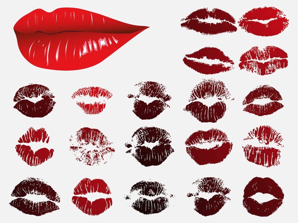 1024x768 Lips Prints Vector Art Graphics