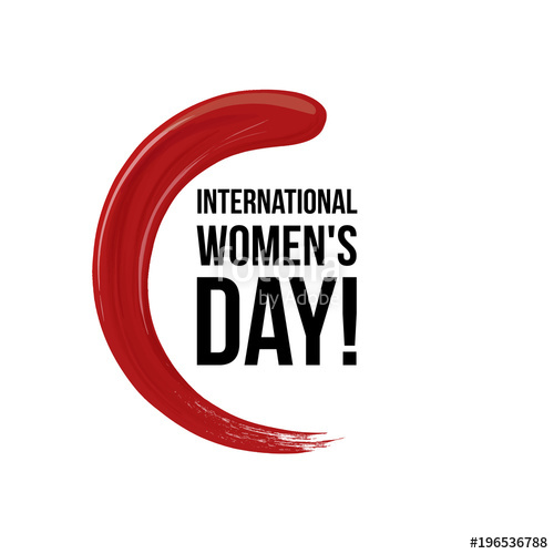 500x500 March International Woman Day And Lipstick Vector Red Smear