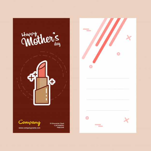 626x626 Mother's Day Card With Lipstick Logo And Pink Theme Vector Vector