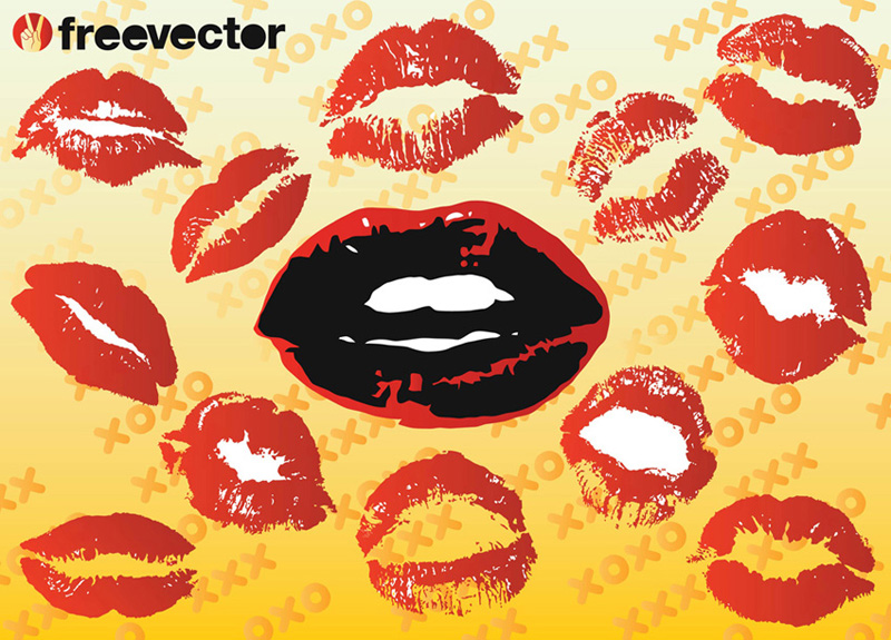 800x575 Kissing Lips Vectors