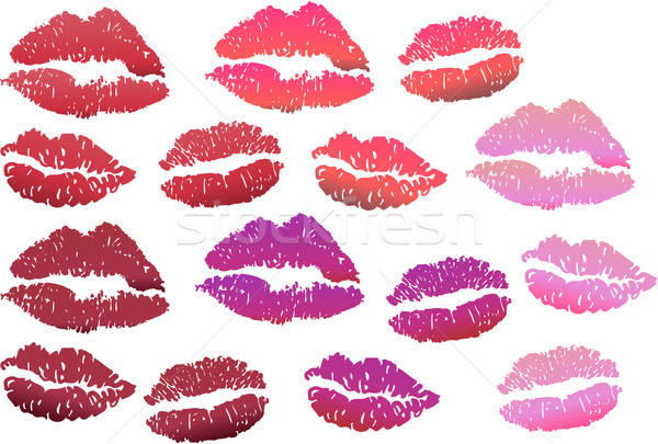 600x405 Lip Print Vector Illustration Experimental