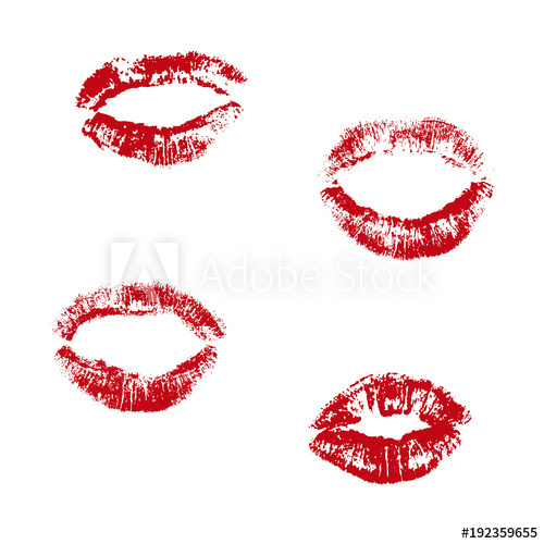 500x500 Lipstick Print Set Vector Illustration