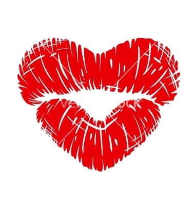 380x400 Red Lips Print In Heart Shape Vector Shirts Heart Shaped Lips