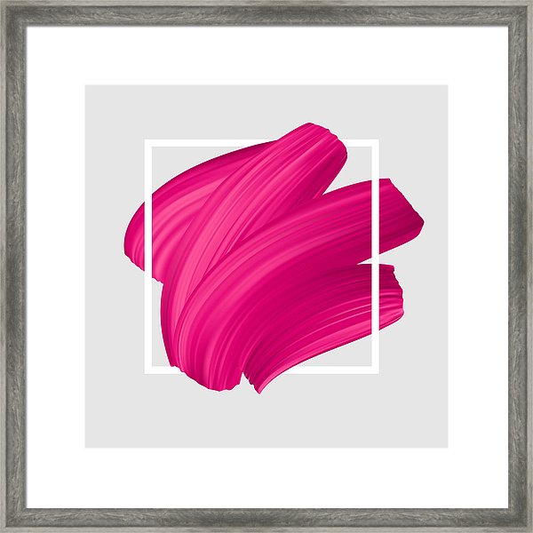 600x600 Pink Vector Lipstick Smear Female Girly Symbol Framed Print