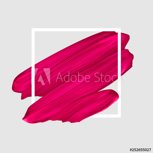 500x500 Pink Vector Lipstick Smear Female Girly Logo Paint Brush Stroke