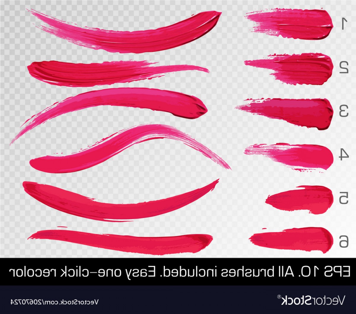 1200x1058 Red Smears Lipstick Set Texture Brush Strokes Vector Sarahgardan